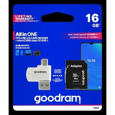 microSD 16GB CARD class 10 + adpter + card reader - blister